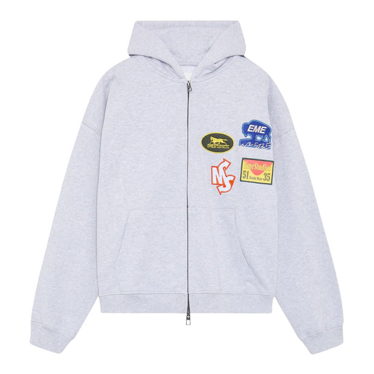Poleron Eme Studios Patches Heather Full Zip