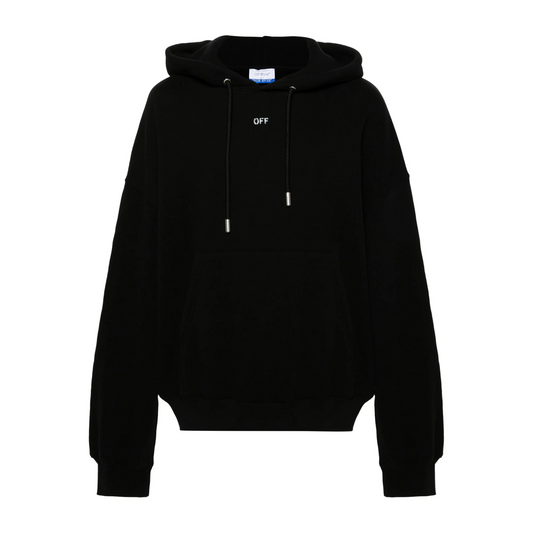 Poleron Off White Logo Print Cotton Black - XXL