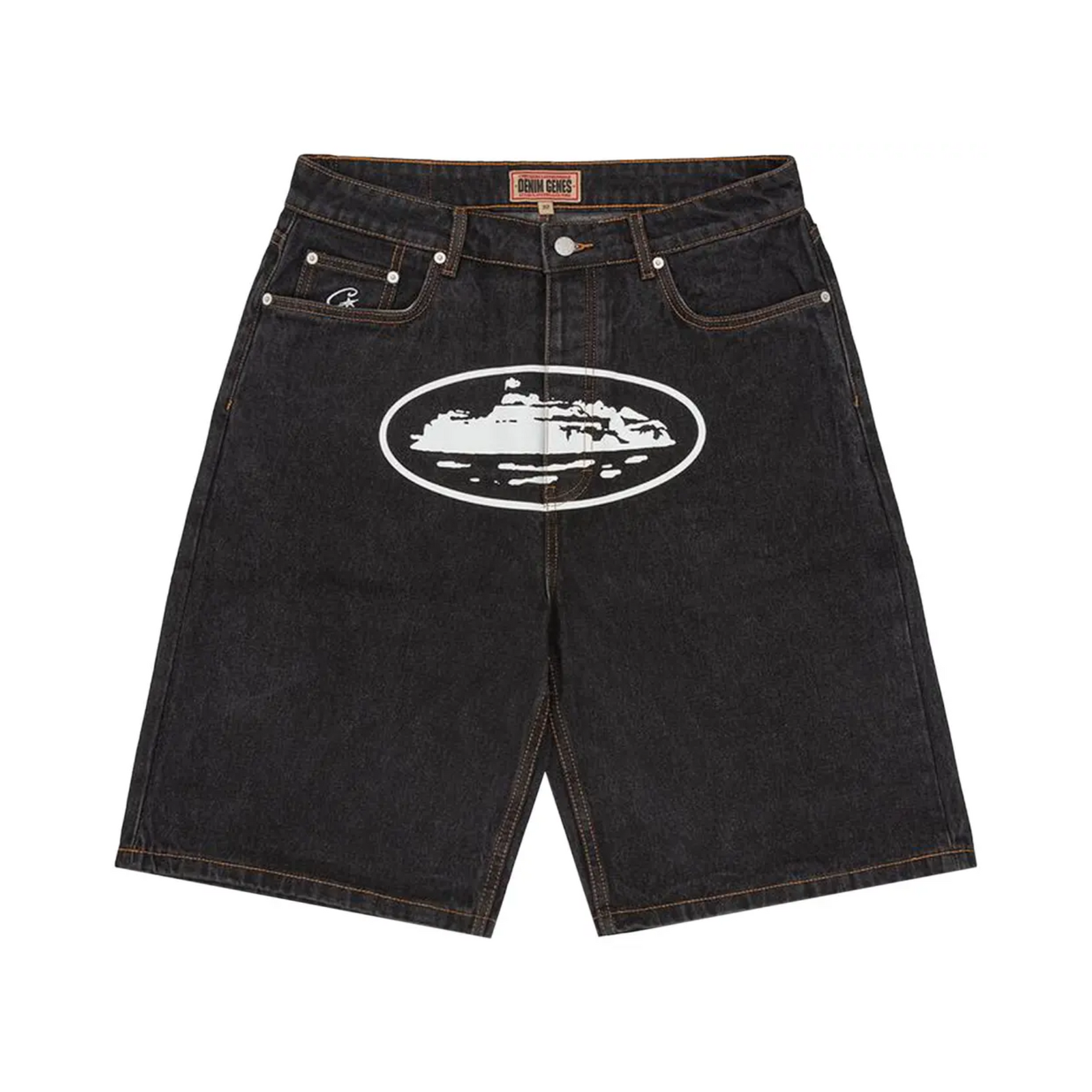 Short Corteiz Island Jean Washed Black