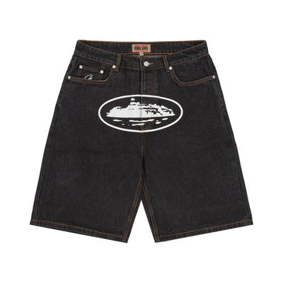 Short Corteiz Island Jean Washed Black