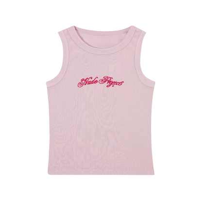 Nude Script Top Pink