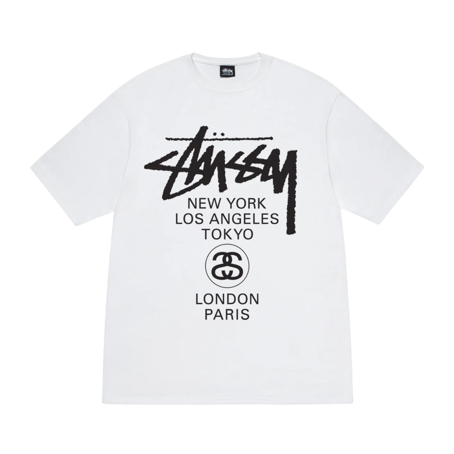 Polera Stussy World Tour White