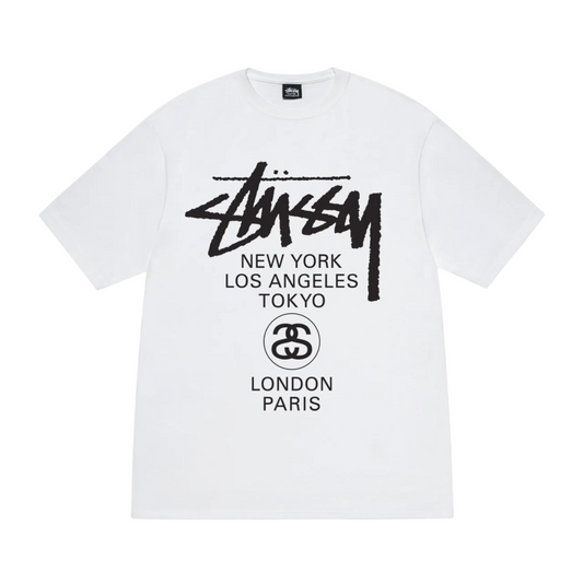Polera Stussy World Tour White