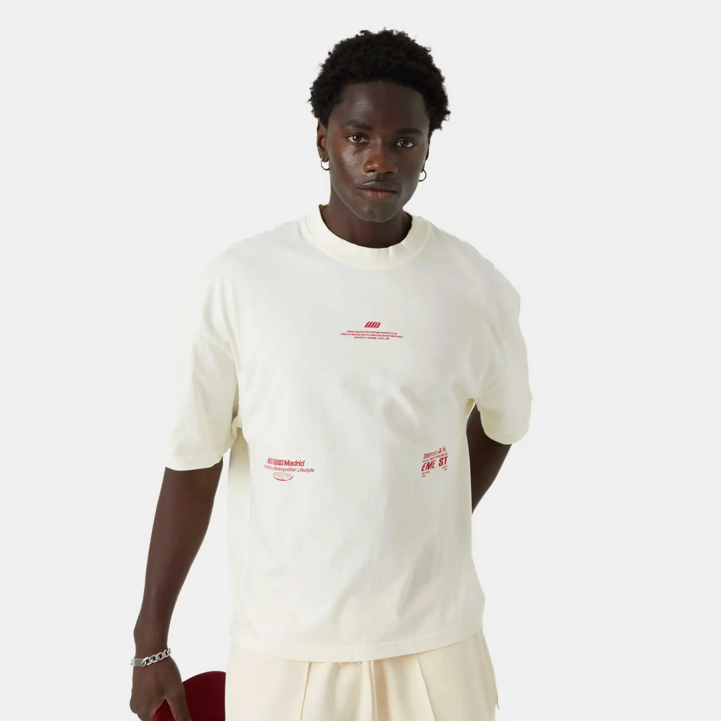 Polera Eme Studios Metropolitan Off Sand Oversized