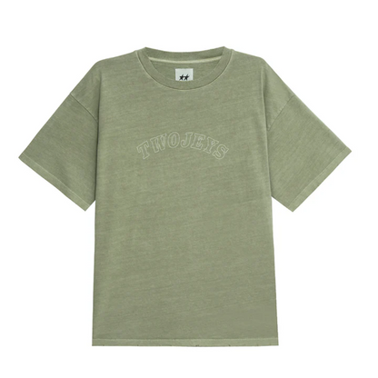 Polera Twojeys Pigment Dyed Green Varsity