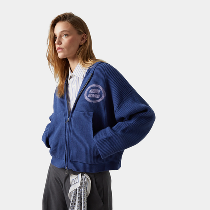 Sweater Eme Studios Anon Indigo Knit Full Zip