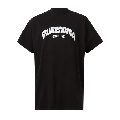 Polera Balenciaga Back Flip Logo Over Black