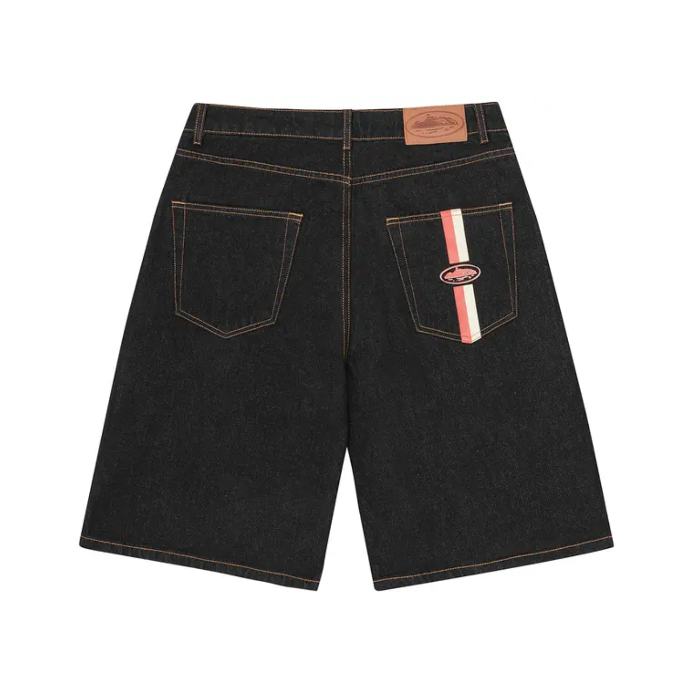 Short Corteiz Dual Stripe Denim Short Washed Black