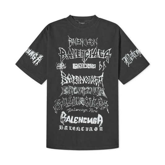 Polera Balenciaga Metal Logo Faded Black - S