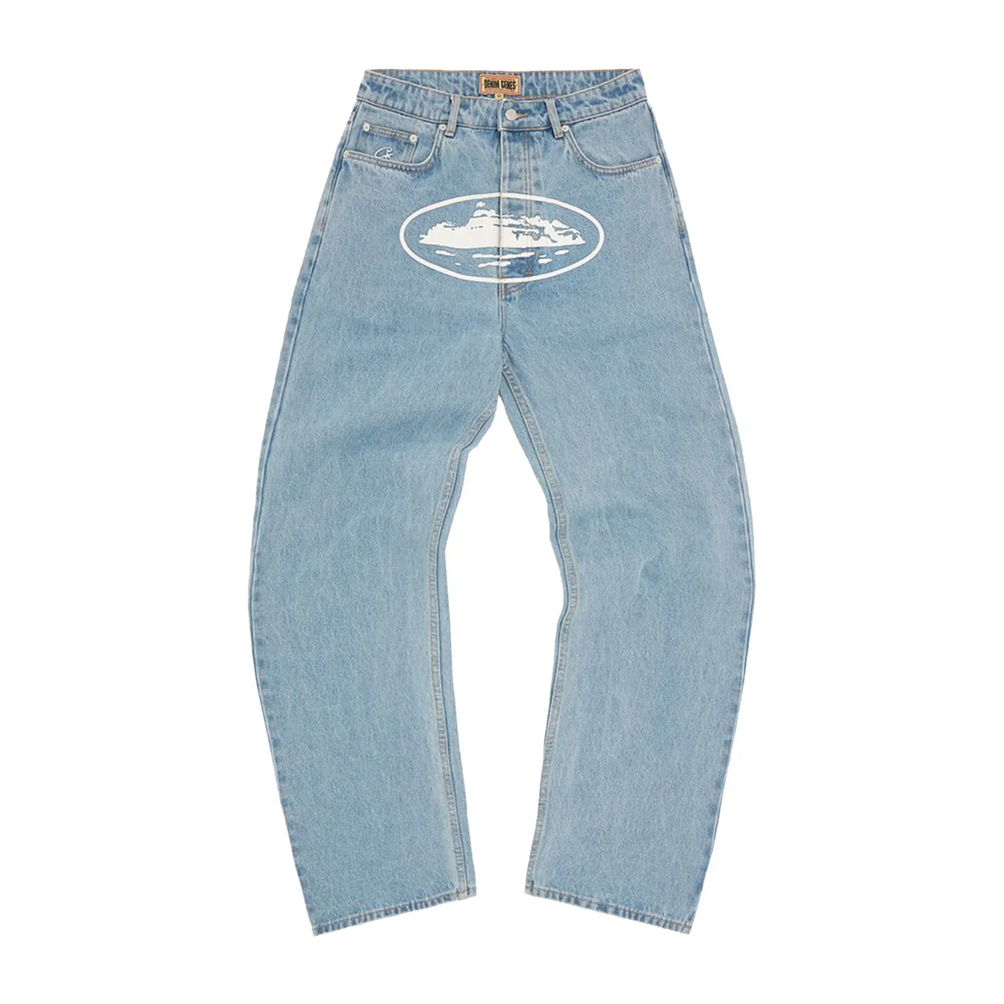 Corteiz Alcatraz Baggy Jeans Washed Blue
