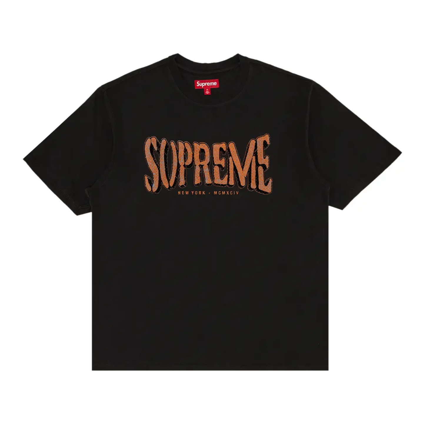 Polera Supreme Flocked Washed Short-Sleeve Black