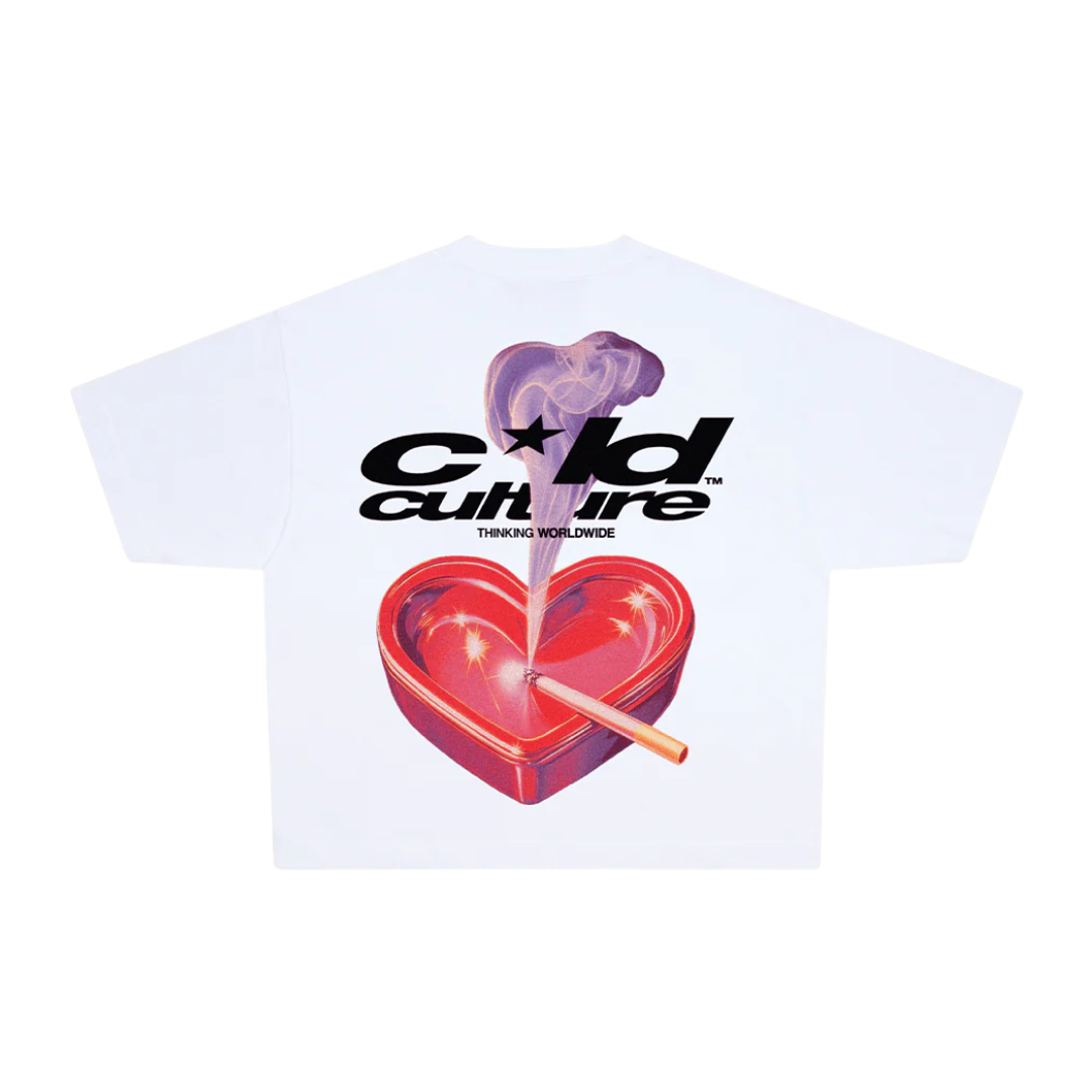 Polera Cold Culture Heart Ashtray White