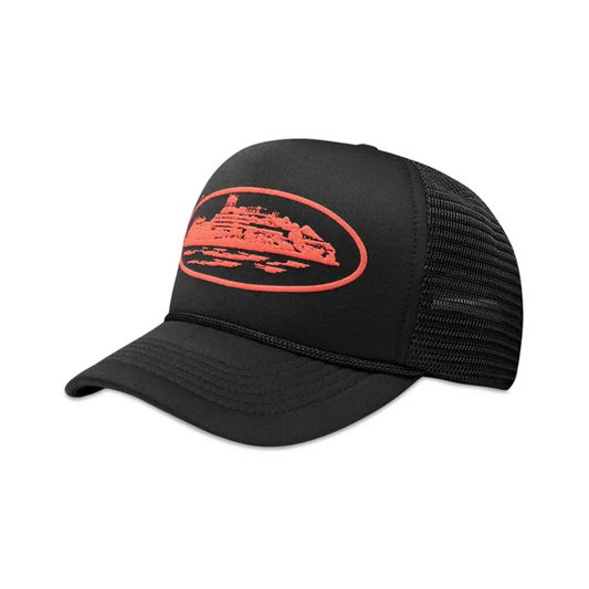 Gorro Corteiz Alcatraz Premium Trucker Black/Red