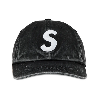 Gorro Supreme Pigment Coated S Logo 6 Panel Black