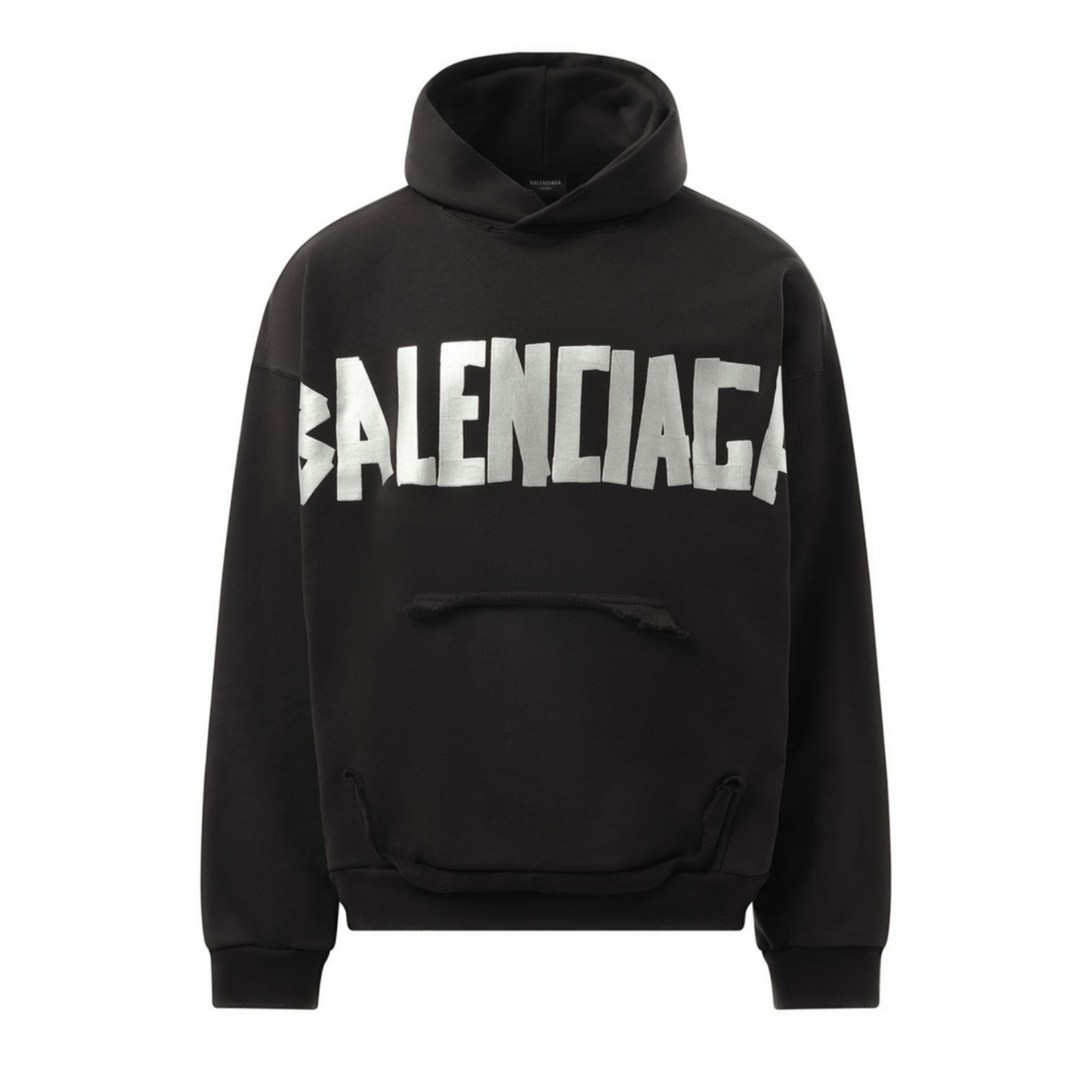 Poleron Balenciaga Ripped Pocket Faded Black/Silver