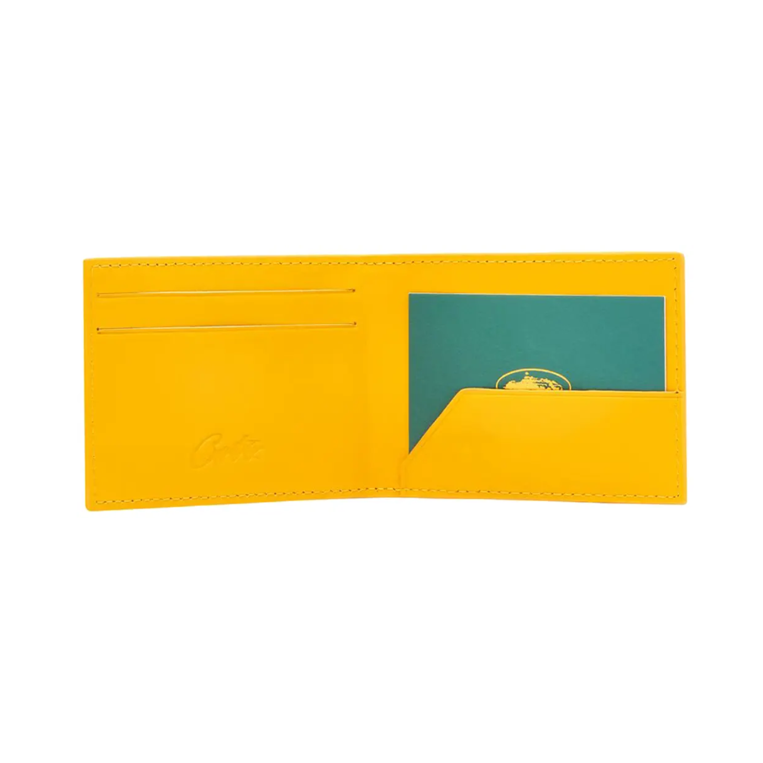 Billetera Corteiz Leather Card Holder Yellow