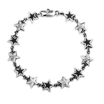 Pulsera Twojeys Black Enameled Stars Silver