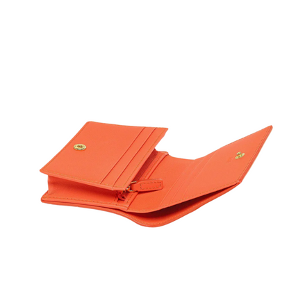 Billetera MCM Spanish Calfskin Diamond Snap Wallet Orange