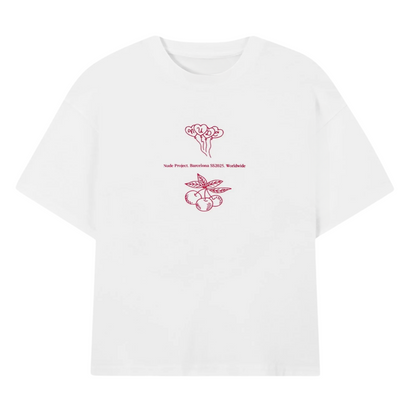 Polera Nude Swan Garden White