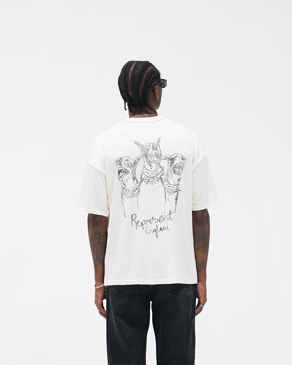 Polera Represent Hand Drawn Thoroughbred Flat White
