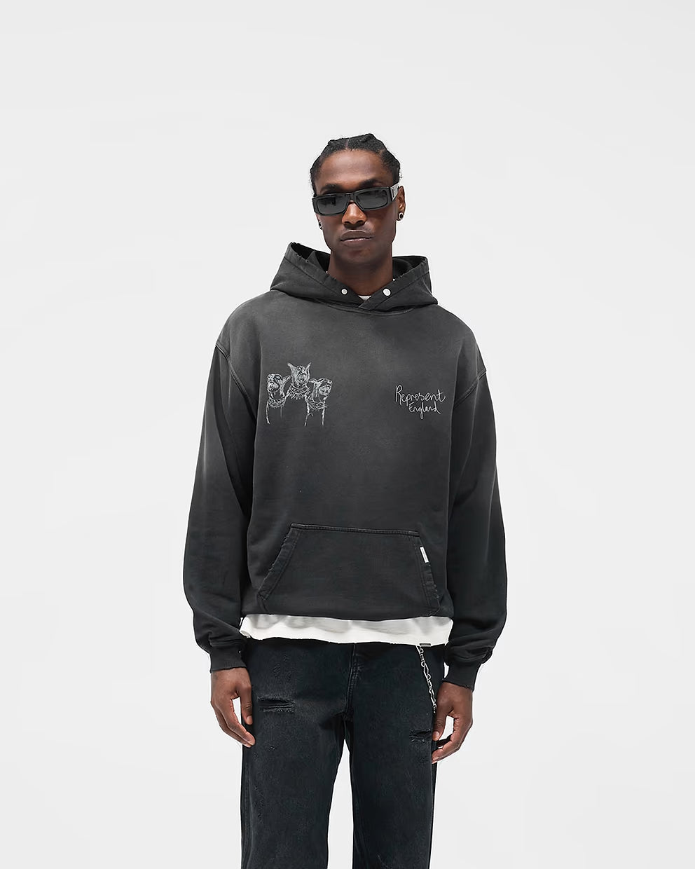 Poleron Represent Hand Drawn Thoroughbred Aged Black