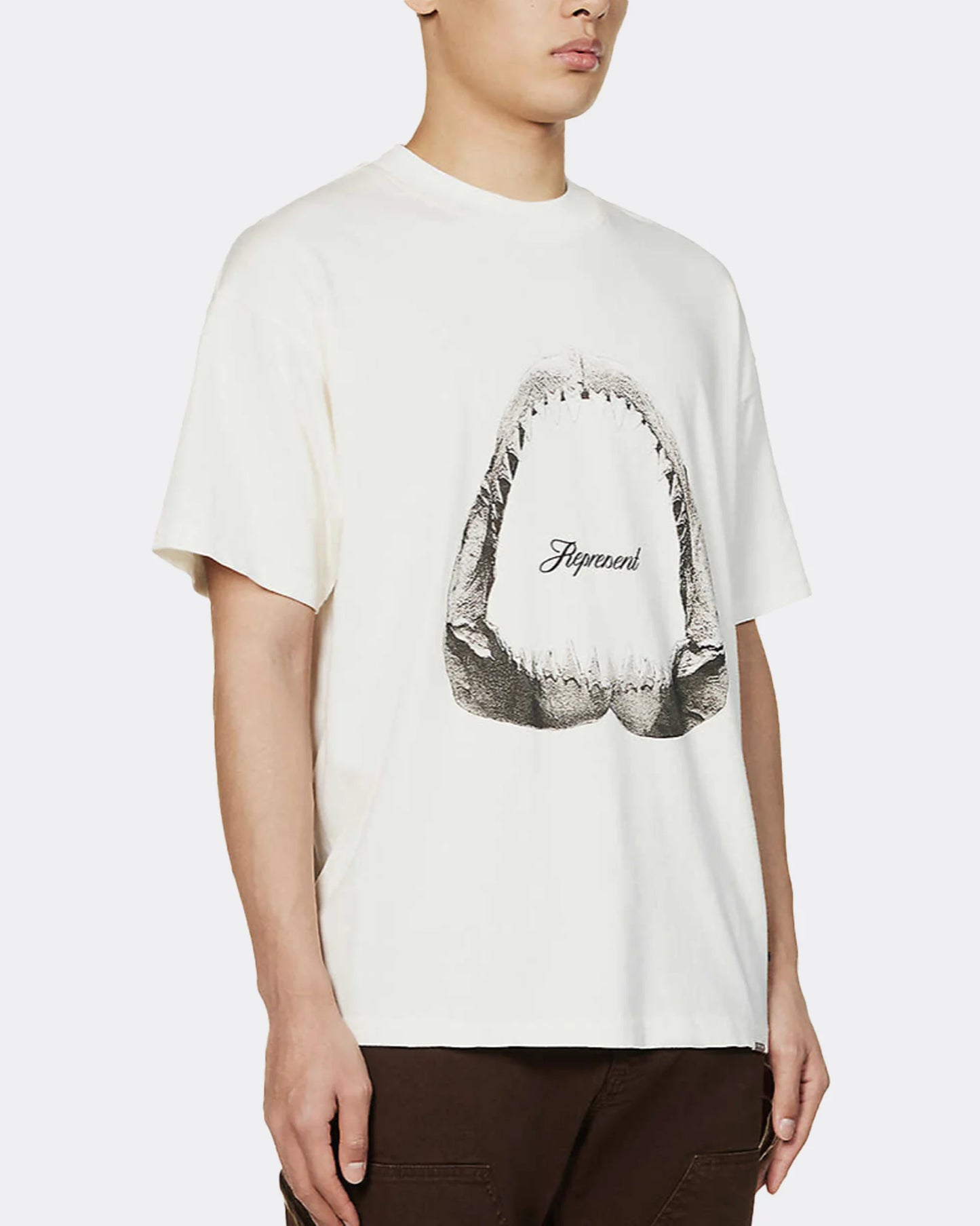 Represent Shark Jaws T-shirt Flat White