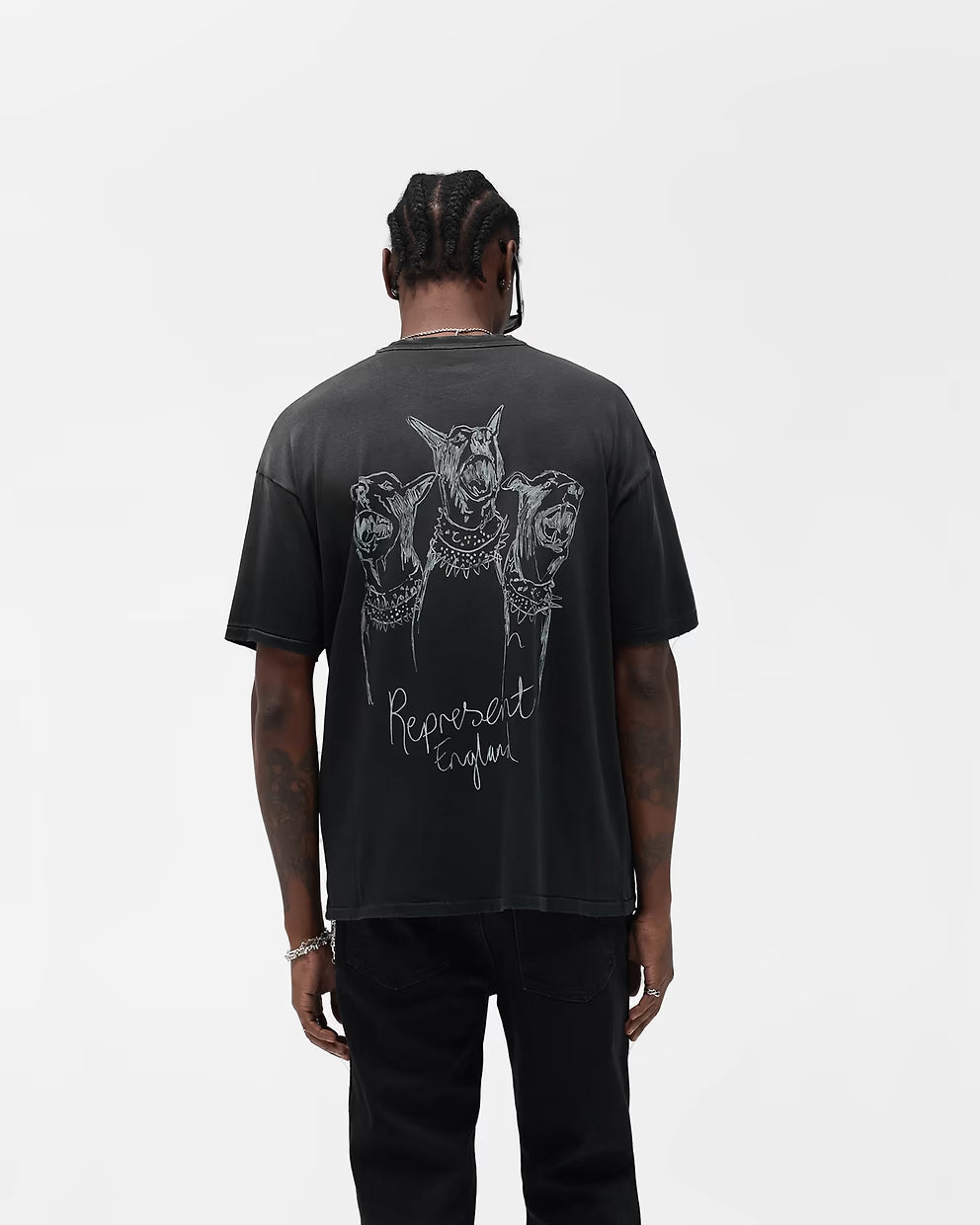 Polera Represent Hand Drawn Thoroughbred Aged Black