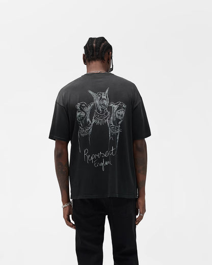 Polera Represent Hand Drawn Thoroughbred Aged Black
