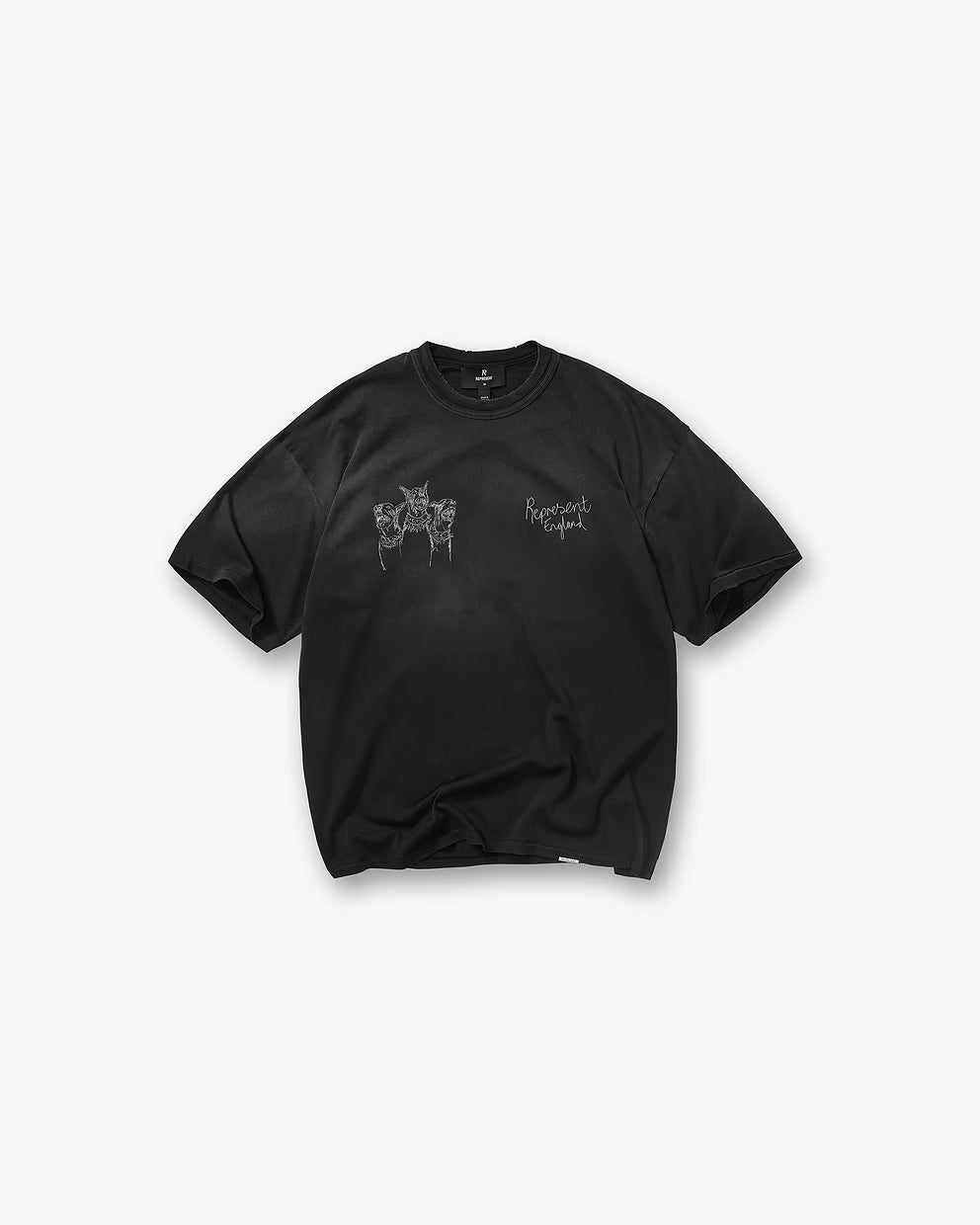 Polera Represent Hand Drawn Thoroughbred Aged Black